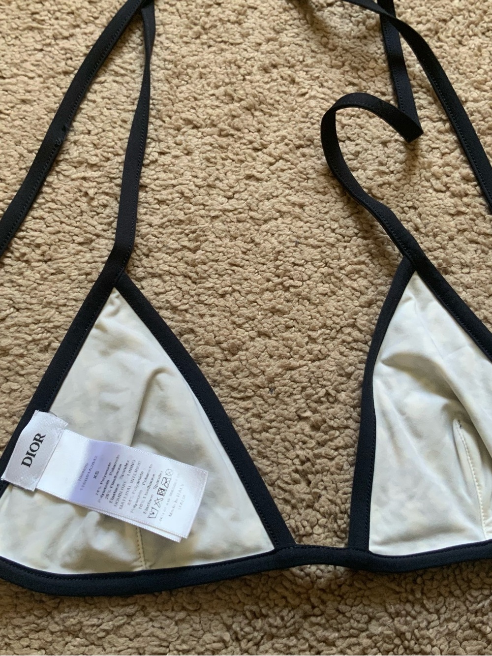Dior Women’s Bikini Top Navy Blue Oblique Technical Fabric Strappy Size XS - Picture 4 of 6